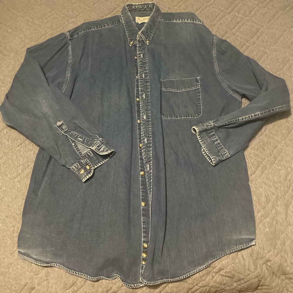 Vintage Eddie Bauer Button Down Denim Shirt XXL